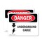 Signmission Underground Cable Danger Sign, Vinyl Decal, 7in W x 5in L, 2PK OS-2PACK-DS-D-57-L-1599 - alternate 1